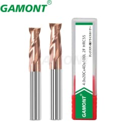 GAMONT HRC55 2-Flute Tungsten Steel Carbide Nano Coating Flat Milling Cutter CNC Machinery Maching Special Endmill Tools