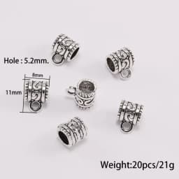 20pcs Antique Necklace Connector Bail Beads Clip Bail Beads Pendant Clasp For DIY Jewelry Making Findings Accessories Supplies