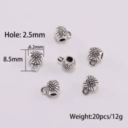 20pcs Antique Necklace Connector Bail Beads Clip Bail Beads Pendant Clasp For DIY Jewelry Making Findings Accessories Supplies