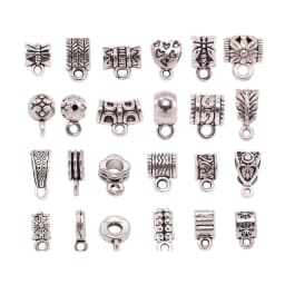 20pcs Antique Necklace Connector Bail Beads Clip Bail Beads Pendant Clasp For DIY Jewelry Making Findings Accessories Supplies