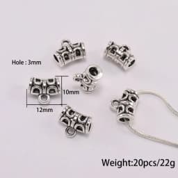 20pcs Antique Necklace Connector Bail Beads Clip Bail Beads Pendant Clasp For DIY Jewelry Making Findings Accessories Supplies