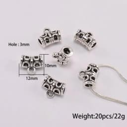 20pcs Antique Necklace Connector Bail Beads Clip Bail Beads Pendant Clasp For DIY Jewelry Making Findings Accessories Supplies