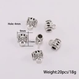 20pcs Antique Necklace Connector Bail Beads Clip Bail Beads Pendant Clasp For DIY Jewelry Making Findings Accessories Supplies