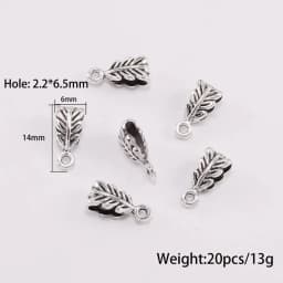 20pcs Antique Necklace Connector Bail Beads Clip Bail Beads Pendant Clasp For DIY Jewelry Making Findings Accessories Supplies