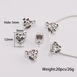 20pcs Antique Necklace Connector Bail Beads Clip Bail Beads Pendant Clasp For DIY Jewelry Making Findings Accessories Supplies