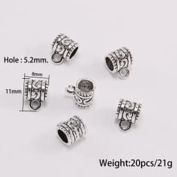 20pcs Antique Necklace Connector Bail Beads Clip Bail Beads Pendant Clasp For DIY Jewelry Making Findings Accessories Supplies