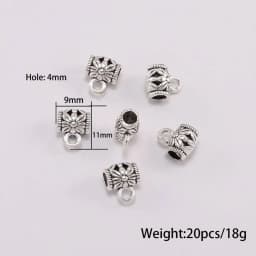 20pcs Antique Necklace Connector Bail Beads Clip Bail Beads Pendant Clasp For DIY Jewelry Making Findings Accessories Supplies