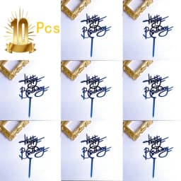 6pcs/Lot Gold Happy Birthday Acrylic Cake Toppers Gold Birhday Cake Topper for Kids Birthday Party Cake Decorations Baby Shower