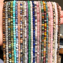 4x3mm Faceted Natural African Labradorite Stone Beads Small Round Loose Rondelle Beads for Jewelry Making DIY Bracelet Earrings