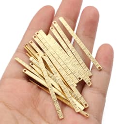 20pcs Textured Brass Jewelry 46.5x2.5mm Long Strip Bar Charms Stick Pendant DIY Earrings Jewelry Making Supplies