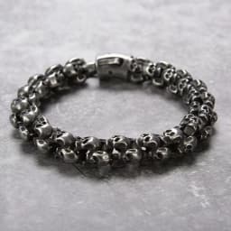 Punk Skull Bracelets Men Stainless Steel Shiny Matte Skull Charm Link Chain Brecelets Male Gothic Jewelry 2021