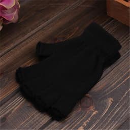 Novelty Men/Women Black Knitted Stretch Elastic Warm Half Finger Fingerless Gloves Half Finger Warm Winter Outdoor equipment