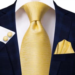 Hi-Tie Luxury Yellow Gold Plaid Paisley Silk Wedding Necktie For Men Fashion Mens Tie Gravatas Gift Business Party Dropshipping