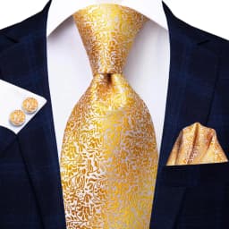Hi-Tie Luxury Yellow Gold Plaid Paisley Silk Wedding Necktie For Men Fashion Mens Tie Gravatas Gift Business Party Dropshipping