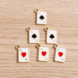 10pcs 11*15mm Enamel Heart A Poker Charms for Jewelry Making Cute Drop Earrings Pendants Necklaces DIY Keychains Accessories