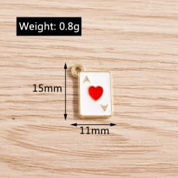 10pcs 11*15mm Enamel Heart A Poker Charms for Jewelry Making Cute Drop Earrings Pendants Necklaces DIY Keychains Accessories