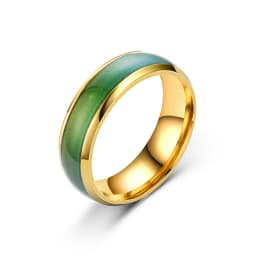 Stainless Steel Ring for Men Women Changing Color Mood Ring Temperature Sensitive Glazed Seven-Color Ring Couple Jewelry