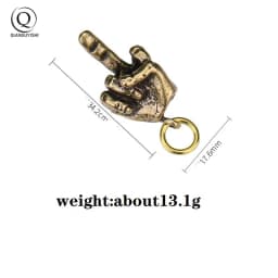 Metal Brass Raised Middle Finger Up Shape Keychain Pendant Jewelry Punk Rock Men Fashion Car Key Chain Ring Hanging Hand Keyring
