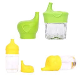 Elephant-Shaped Silicone Cup Lids For Children Kids Drink Bottle Stretchable Proof Leak Silicone Straw Cup Covers Bottle Cover