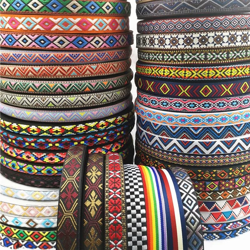 5 Yards 0.78 Inch 20MM Hundreds Styles Geometric Woven Jacquard Embroidered Ribbons DIY Apparel Wrapping Trim Sewing Accessories