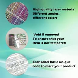2x3cm Silver High Security Holographic Stickers Authentic Warranty Void Seal Hologram Label with Unique Number Adhesive Label