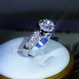 925 Silver Classic Gypsophila Inlaid With Large Zircon White Crystal Ring For Women Party Wedding Engagement Cubic Zirconia Ring