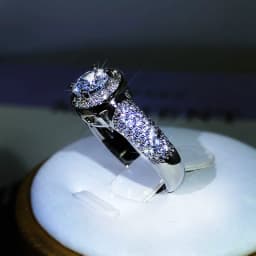 925 Silver Classic Gypsophila Inlaid With Large Zircon White Crystal Ring For Women Party Wedding Engagement Cubic Zirconia Ring