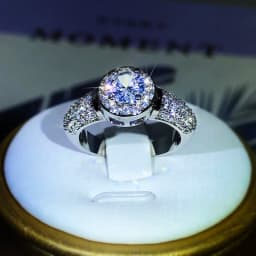 925 Silver Classic Gypsophila Inlaid With Large Zircon White Crystal Ring For Women Party Wedding Engagement Cubic Zirconia Ring