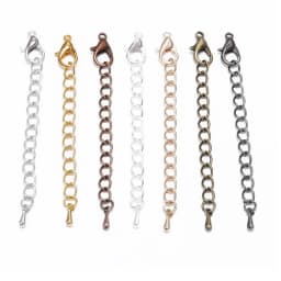 10pcs/lot Multicolor Metal Extended Extension Tail Chain Lobster Clasps Connector For DIY Jewelry Making Bracelet Necklace