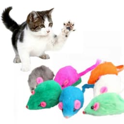5pcs Colorful Mouse Cat Toy Bite Resistant Molar Plush Mice Toy Funny Kitten Playing Fleece False Mouse Pet Training Supplies