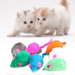 5pcs Colorful Mouse Cat Toy Bite Resistant Molar Plush Mice Toy Funny Kitten Playing Fleece False Mouse Pet Training Supplies