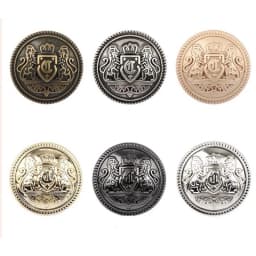 10pcs/lot 15/20/25mm Vintage Metal Clothing Buttons Crown Design British College Style Jacket Buttons Clothes Decorative Buttons