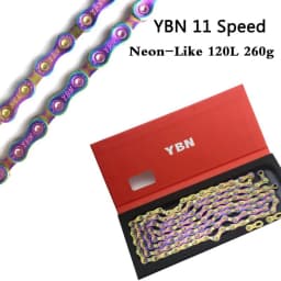 YBN Bicycle Chain Ultralight Black Gold Silver Half All Hollow 10 11 12 Speed Chain MTB Mountain Road Bike Chain for Shimano