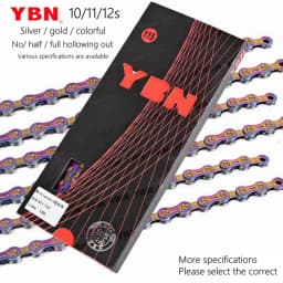 YBN Bicycle Chain Ultralight Black Gold Silver Half All Hollow 10 11 12 Speed Chain MTB Mountain Road Bike Chain for Shimano
