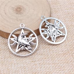 WYSIWYG 5pcs 3 Styles Witch Charms Pentagram Star Crow Charms Pendant For Jewelry Making DIY Jewelry Findings