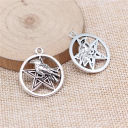 WYSIWYG 5pcs 3 Styles Witch Charms Pentagram Star Crow Charms Pendant For Jewelry Making DIY Jewelry Findings