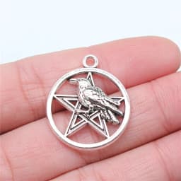 WYSIWYG 5pcs 3 Styles Witch Charms Pentagram Star Crow Charms Pendant For Jewelry Making DIY Jewelry Findings
