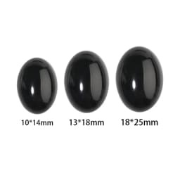 10pcs Natural Stone 10x14/13x18/18x25mm Oval Flatback Black Agate Spacer Cabochon For DIY Jewelry Making Earrings Accessories