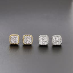 Hip Hop 8MM Square Stud Earrings For Women Men Iced Out Bling Micro Full Pave Rhinestone CZ Stone Earring Trendy Jewelry OHE127