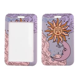 Ransitute R2547 Sun And Moon Fashion Lanyards ID Badge Holder Bus Pass Case Cover Slip Bank Credit Card Holder Strap Cardholder