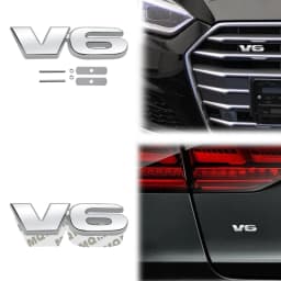 Car Accessories Metal Grille Emblem Rear Trunk Body V6 Badge Sticker For Mazda Ford Toyota Honda Suzuki JEEP Chevrolet SUV