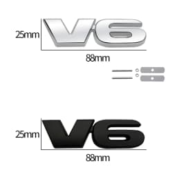 Car Accessories Metal Grille Emblem Rear Trunk Body V6 Badge Sticker For Mazda Ford Toyota Honda Suzuki JEEP Chevrolet SUV