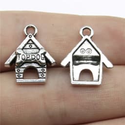 20pcs Charms Bone Dog House Charms Pendants Making DIY Handmade Tibetan Bronze Silver Color Jewelry