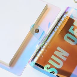 PVC A5 A6 Laser Binder Loose Notebook Diary Cover Loose Left Note Book Planner Stationery School Office Supplies