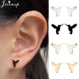 Multiple Mini Stainless Steel Bird Jewelry Earrings 2026 Trend For Women Girls Cute Crane Parrot Bee Hummingbird Studs Oorbellen