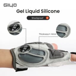 Giyo Half Finger Cycling Gloves Gel Palm Anti-Shock Wipe Sweat Design Lycra Fabric Mitten  MTB Road Bicycle Fingerless Glove