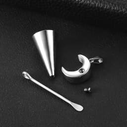 Smooth Moon Urn Necklaces Hold Human Pet Ashes Stainless Steel Memorial Pendent for Women Men Cremation Jewelry