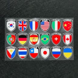 3D Reflective Flag Sticker Motorcycle Parts Car Decal UK Italy France Russia Spain Brazil South Korea Japan Chile USA ukraine