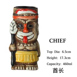 Tiki Mugs Ceramic Hawaiian Luau Party Mugs Drinkware, Cute Exotic Cocktail Glasses, Tiki Bar