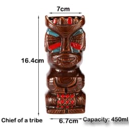 Tiki Mugs Ceramic Hawaiian Luau Party Mugs Drinkware, Cute Exotic Cocktail Glasses, Tiki Bar